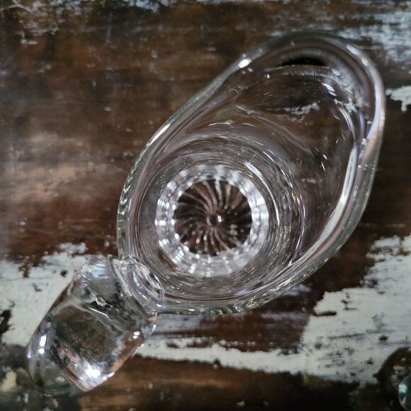 Antique Liberty Glass Co Swirl & Ball Heavy Glass Pitcher Beaded Bottom - Picture 5 of 7